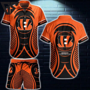 Cincinnati Bengals Blaze Stripe Hawaiian Shirt Cincinnati Bengals Blaze Stripe Hawaiian Shirt
