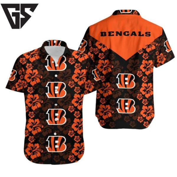 Cincinnati Bengals Bold Hibiscus Hawaiian Shirt