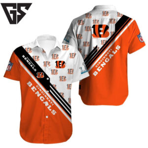 Cincinnati Bengals Championship Stripes Hawaiian Shirt Cincinnati Bengals Championship Stripes Hawaiian Shirt