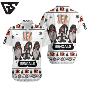 Cincinnati Bengals Festive Gnome Hawaiian Shirt Cincinnati Bengals Festive Gnome Hawaiian Shirt