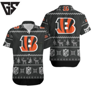 Cincinnati Bengals Festive Knit Hawaiian Shirt Cincinnati Bengals Festive Knit Hawaiian Shirt