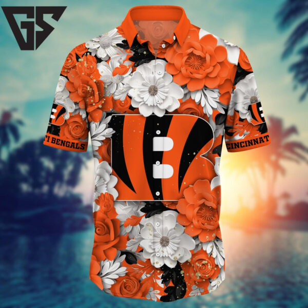 Cincinnati Bengals Floral Explosion Hawaiian Shirt