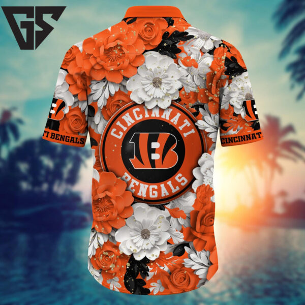 Cincinnati Bengals Floral Explosion Hawaiian Shirt