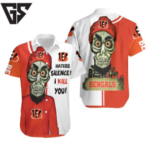 Cincinnati Bengals Haters Silence Skeleton Hawaiian Shirt Cincinnati Bengals Haters Silence Skeleton Hawaiian Shirt