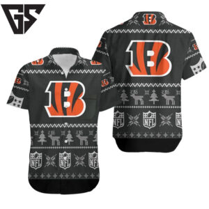 Cincinnati Bengals Holiday Knit Hawaiian Shirt Cincinnati Bengals Holiday Knit Hawaiian Shirt