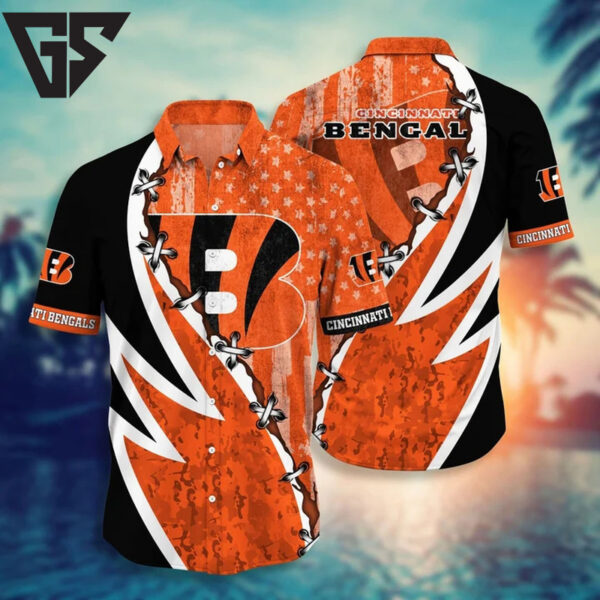 Cincinnati Bengals Lightning Lace Hawaiian Shirt