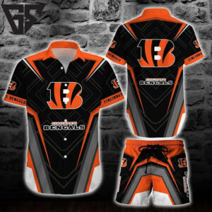 Cincinnati Bengals Midnight Armor Hawaiian Shirt Cincinnati Bengals Midnight Armor Hawaiian Shirt