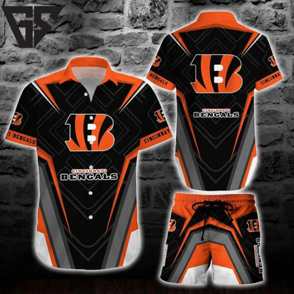 Cincinnati Bengals Midnight Armor Hawaiian Shirt