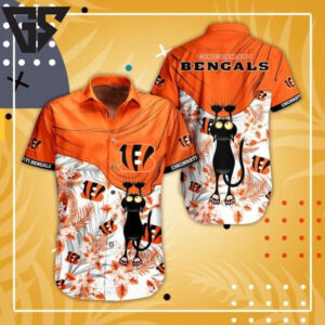Cincinnati Bengals Mischievous Cat Hawaiian Shirt Cincinnati Bengals Mischievous Cat Hawaiian Shirt