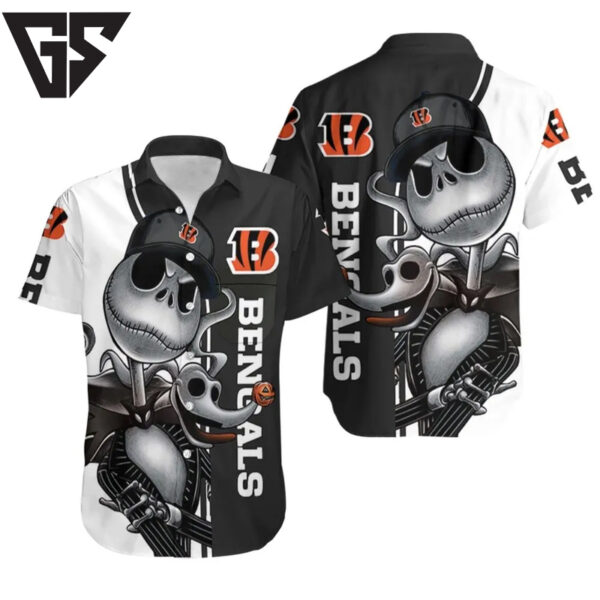 Cincinnati Bengals Nightmare Skull Hawaiian Shirt