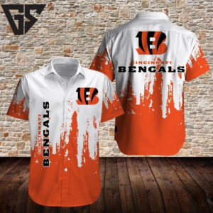 Cincinnati Bengals Paint Splash Hawaiian Shirt Cincinnati Bengals Paint Splash Hawaiian Shirt