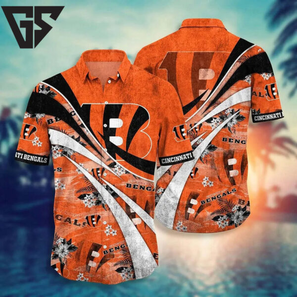 Cincinnati Bengals Retro Swirl Hawaiian Shirt