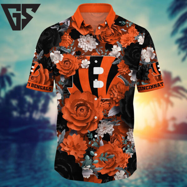 Cincinnati Bengals Rose Noir Hawaiian Shirt