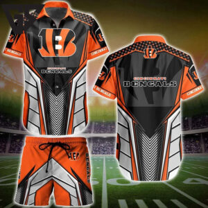 Cincinnati Bengals Stadium Striker Hawaiian Shirt Cincinnati Bengals Stadium Striker Hawaiian Shirt