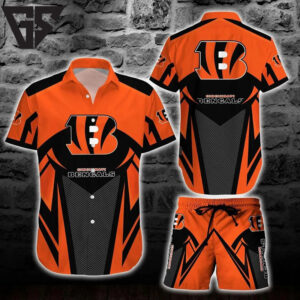 Cincinnati Bengals Striped Arrow Hawaiian Shirt Cincinnati Bengals Striped Arrow Hawaiian Shirt