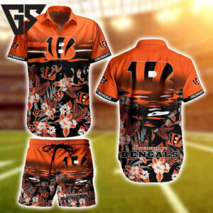 Cincinnati Bengals Sunset Glow Hawaiian Shirt Cincinnati Bengals Sunset Glow Hawaiian Shirt