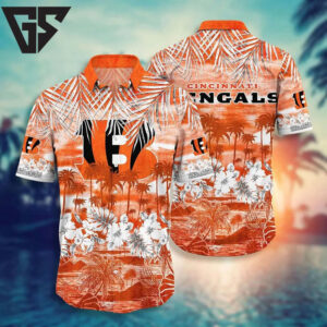 Cincinnati Bengals Sunset Palm Hawaiian Shirt Cincinnati Bengals Sunset Palm Hawaiian Shirt