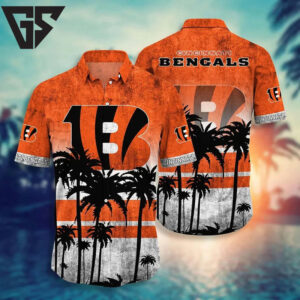 Cincinnati Bengals Sunset Silhouette Hawaiian Shirt Cincinnati Bengals Sunset Silhouette Hawaiian Shirt