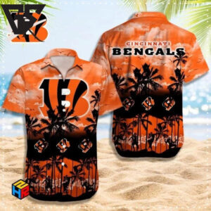 Cincinnati Bengals Tropical Dusk Hawaiian Shirt Cincinnati Bengals Tropical Dusk Hawaiian Shirt
