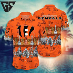 Cincinnati Bengals Tropical Music Hawaiian Shirt Cincinnati Bengals Tropical Music Hawaiian Shirt