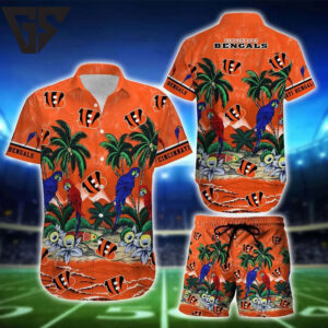 Cincinnati Bengals Tropical Parrot Hawaiian Shirt Cincinnati Bengals Tropical Parrot Hawaiian Shirt