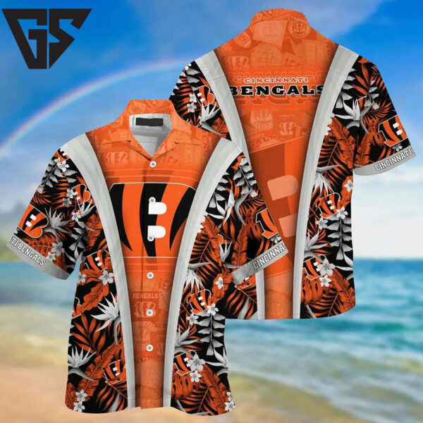 Cincinnati Bengals Tropical Sunset Panel Hawaiian Shirt