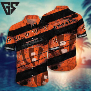 Cincinnati Bengals Urban Grunge Hawaiian Shirt Cincinnati Bengals Urban Grunge Hawaiian Shirt