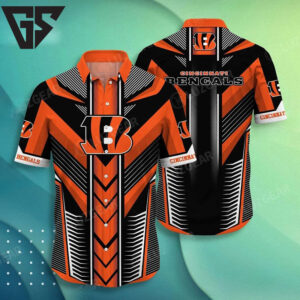 Cincinnati Bengals Victory Stripes Hawaiian Shirt Cincinnati Bengals Victory Stripes Hawaiian Shirt