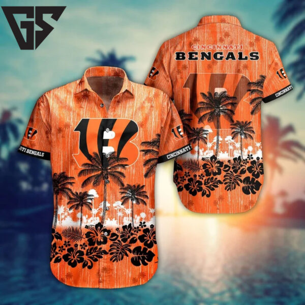 Cincinnati Bengals Vintage Palm Hawaiian Shirt