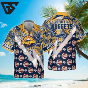Denver Nuggets Electric Tropics Hawaiian Shirt Denver Nuggets Electric Tropics Hawaiian Shirt