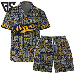 Denver Nuggets Polynesian Sunset Hawaiian Shirt Denver Nuggets Polynesian Sunset Hawaiian Shirt