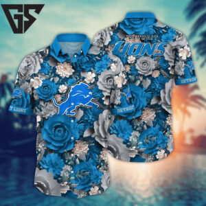 Detroit Lions Bloom Victory Hawaiian Shirt Detroit Lions Bloom Victory Hawaiian Shirt