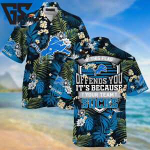 Detroit Lions Bold Statement Hawaiian Shirt Detroit Lions Bold Statement Hawaiian Shirt