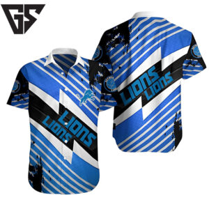Detroit Lions Bold Streak Hawaiian Shirt Detroit Lions Bold Streak Hawaiian Shirt