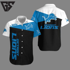 Detroit Lions Bold Stripes Hawaiian Shirt Detroit Lions Bold Stripes Hawaiian Shirt