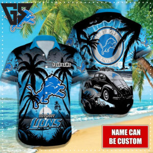 Detroit Lions Custom Cruiser Hawaiian Shirt Detroit Lions Custom Cruiser Hawaiian Shirt