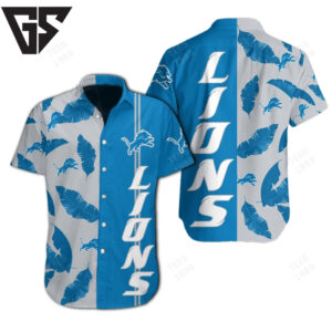 Detroit Lions Feather Breeze Hawaiian Shirt Detroit Lions Feather Breeze Hawaiian Shirt