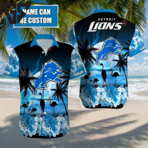 Detroit Lions Flamingo Paradise Custom Hawaiian Shirt