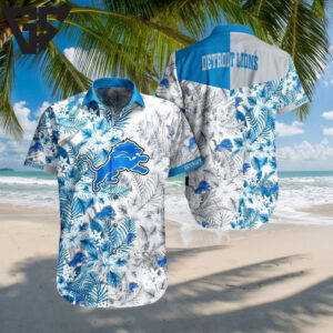 Detroit Lions Floral Breeze Hawaiian Shirt Detroit Lions Floral Breeze Hawaiian Shirt