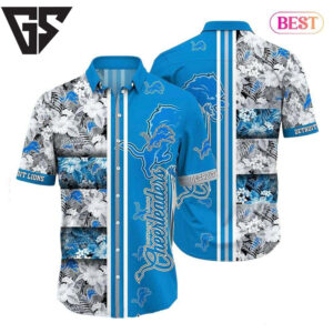 Detroit Lions Floral Glory Hawaiian Shirt Detroit Lions Floral Glory Hawaiian Shirt