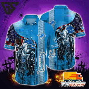 Detroit Lions Gridiron Nightmare Hawaiian Shirt Detroit Lions Gridiron Nightmare Hawaiian Shirt
