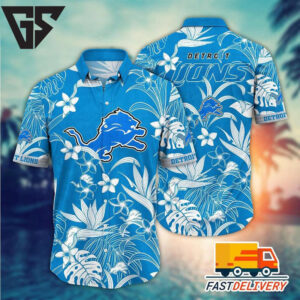 Detroit Lions Island Flora Hawaiian Shirt Detroit Lions Island Flora Hawaiian Shirt