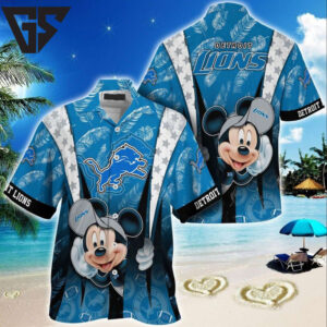 Detroit Lions Mickey Beach Day Hawaiian Shirt Detroit Lions Mickey Beach Day Hawaiian Shirt
