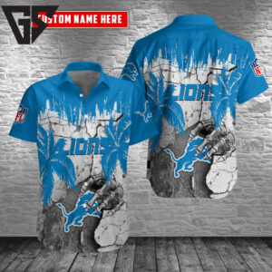 Detroit Lions Palm Break Custom Hawaiian Shirt Detroit Lions Palm Break Custom Hawaiian Shirt