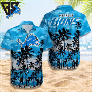 Detroit Lions Palm Paradise Hawaiian Shirt Detroit Lions Palm Paradise Hawaiian Shirt