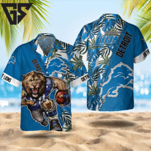 Detroit Lions Roaring Power Hawaiian Shirt Detroit Lions Roaring Power Hawaiian Shirt