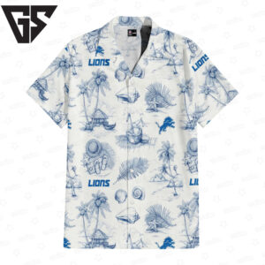 Detroit Lions Sunny Beach Hawaiian Shirt Detroit Lions Sunny Beach Hawaiian Shirt