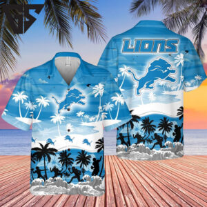 Detroit Lions Sunset Shores Hawaiian Shirt Detroit Lions Sunset Shores Hawaiian Shirt