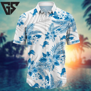 Detroit Lions Tropical Elegance Hawaiian Shirt Detroit Lions Tropical Elegance Hawaiian Shirt
