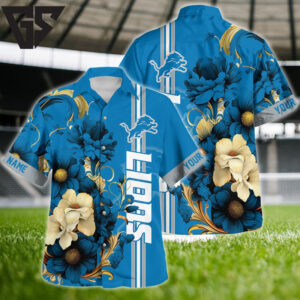 Detroit Lions Tropical Rush Custom Hawaiian Shirt Detroit Lions Tropical Rush Custom Hawaiian Shirt